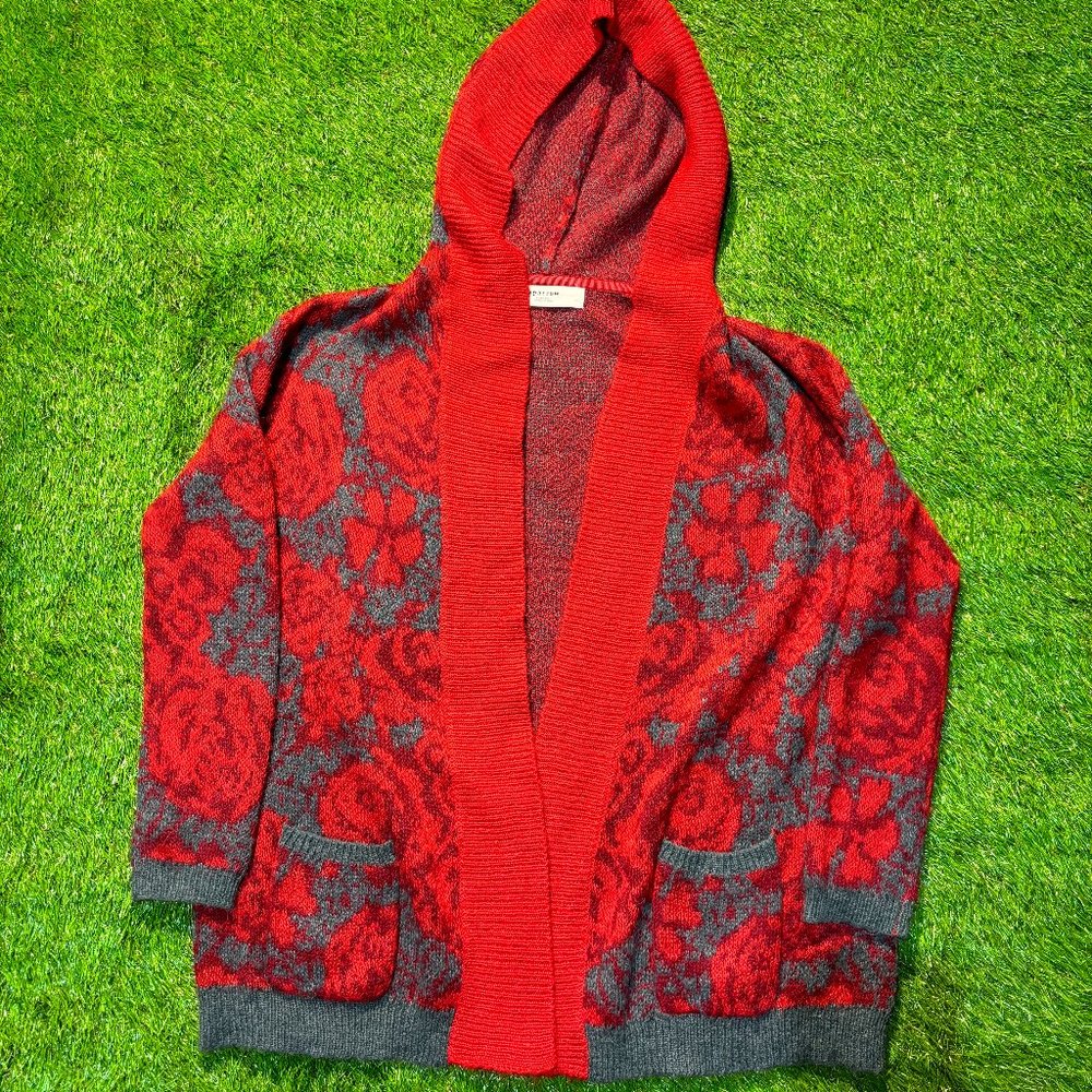 Anthropologie Sparrow hooded rose cardigan